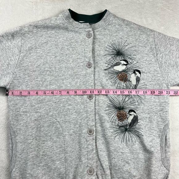 AU Sportswear Vintage Nature Bird Snap Button Sweatshirt Women's size Medium USA - Picture 4 of 7